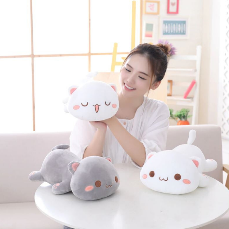 UwU and OwO Kitty Cat Plush Pillow